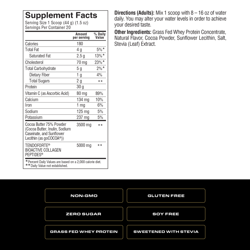 SPOKEN - Grass Fed Whey Protein Čokoládový (880 g)