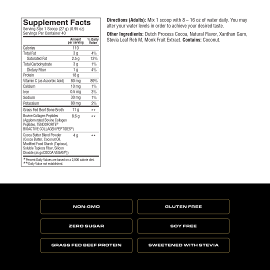 SPOKEN - Grass Fed Beef Protein Čokoládový (1080 g)
