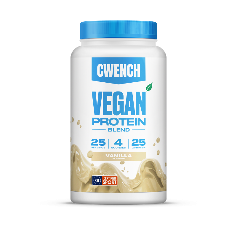 CWENCH Vegan Protein Blend Vanilla - proteinový nápoj na rostlinné bázi Vanilkový (850g)