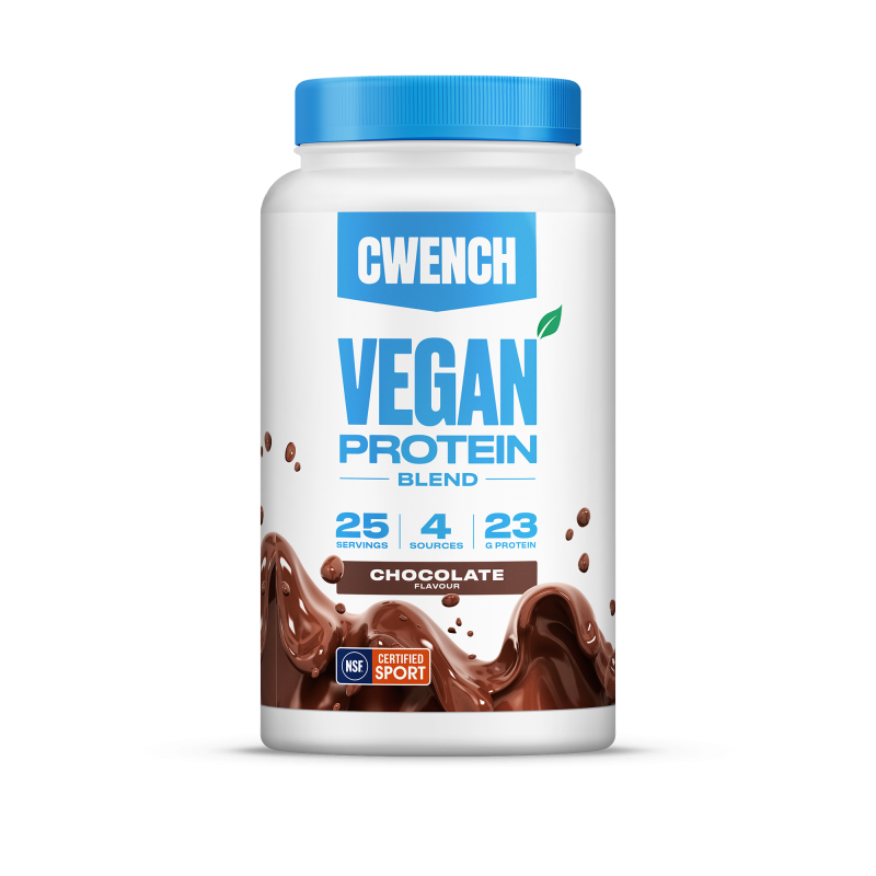CWENCH Vegan Protein Blend Chocolate - proteinový nápoj na rostlinné bázi Čokoládový (850g)
